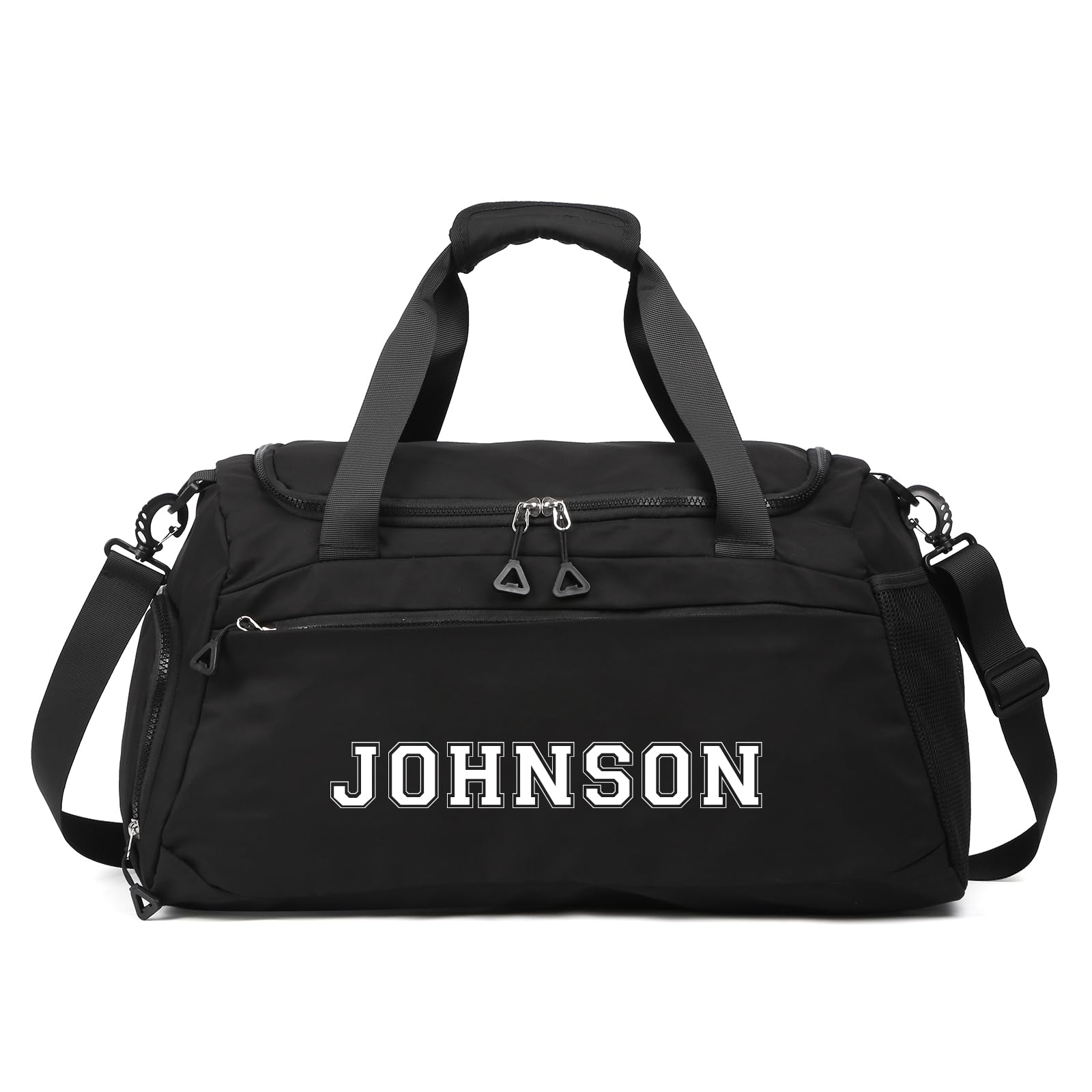 Personalized Travel Duffel Bag with Name - Oxford Cloth Gym Bag with Shoes and Wet Pockets Sport Bag Weekender Overnight Bag for Traveling for Women