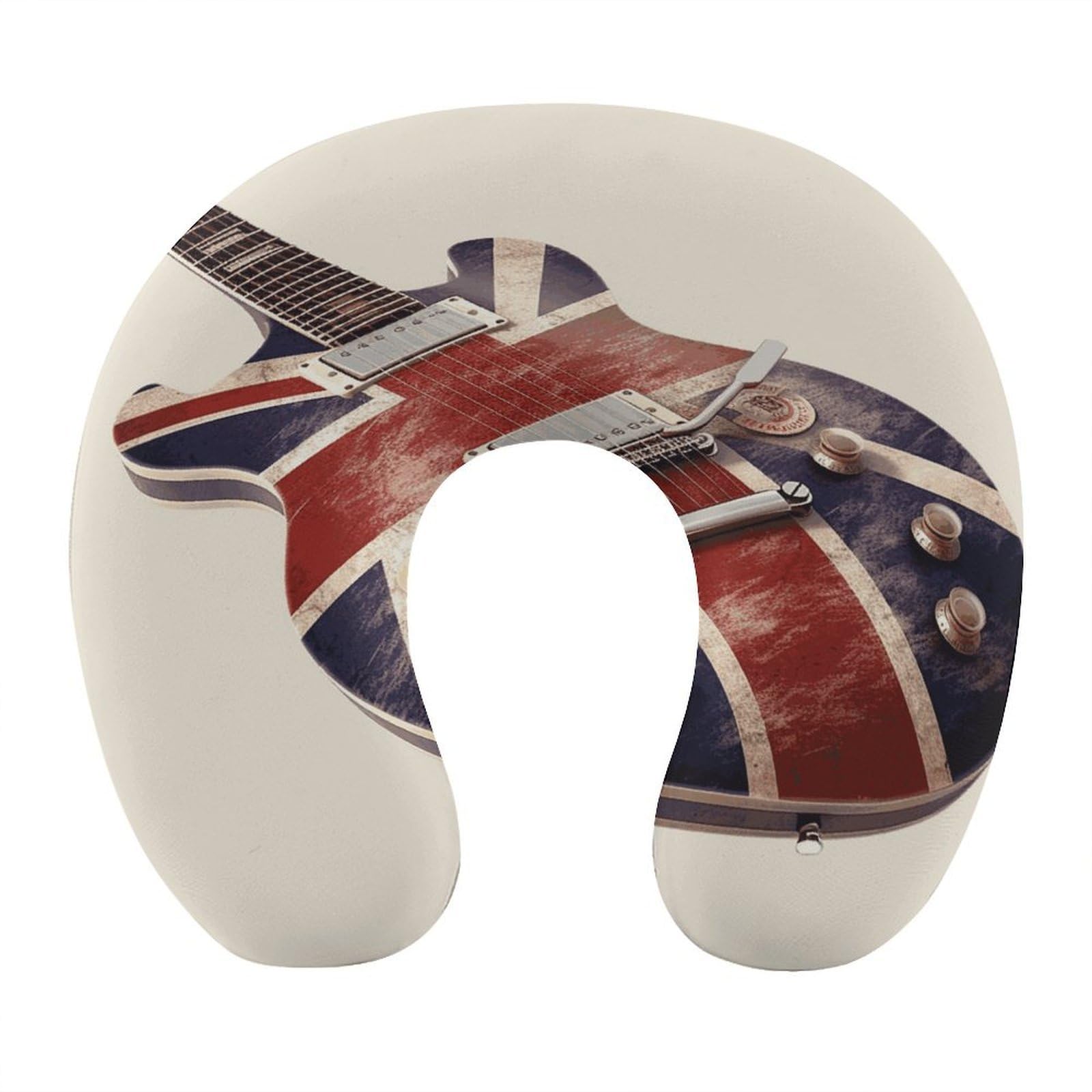 Btcowzrv Style Guitar British Flag U Shaped Neck Pillow Travel Pillows