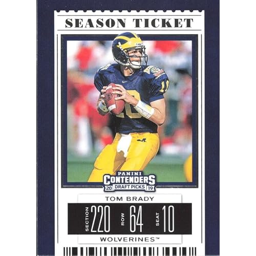 2019 PANINI CONTENDERS DRAFT TICKETS SEASON TICKET #96 TOM BRADY MICHIGAN WOLVERINES NFL