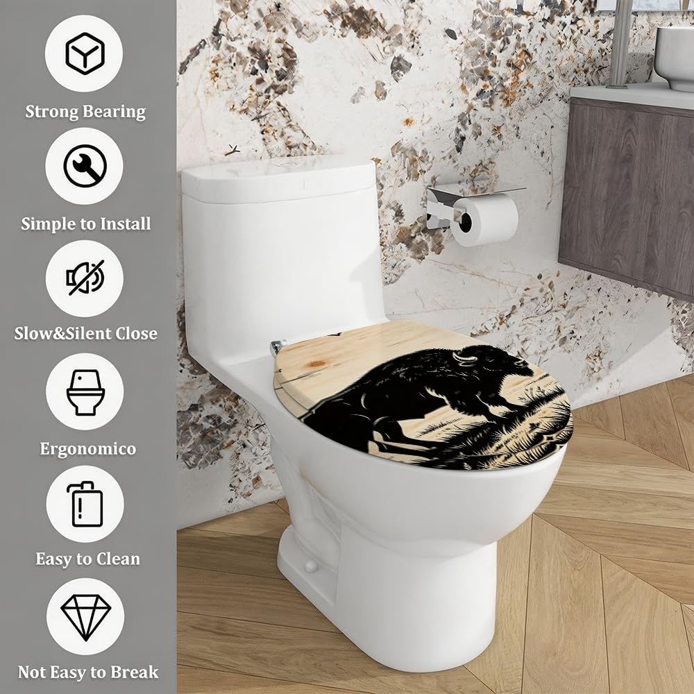 Toilet Seat A49, Standard Fit for Home Bathroom Use