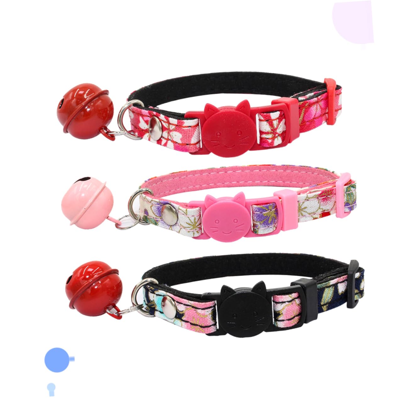 Sosoport 3er-Sets Haustierhalsband Im Blumendesign Katzenhalskette Im Japanischen Stil Mit Sicherheitsschnalle Und Glöckchen Modisches Haustierhalsband Für Hunde Größe S 3 Stück * 3