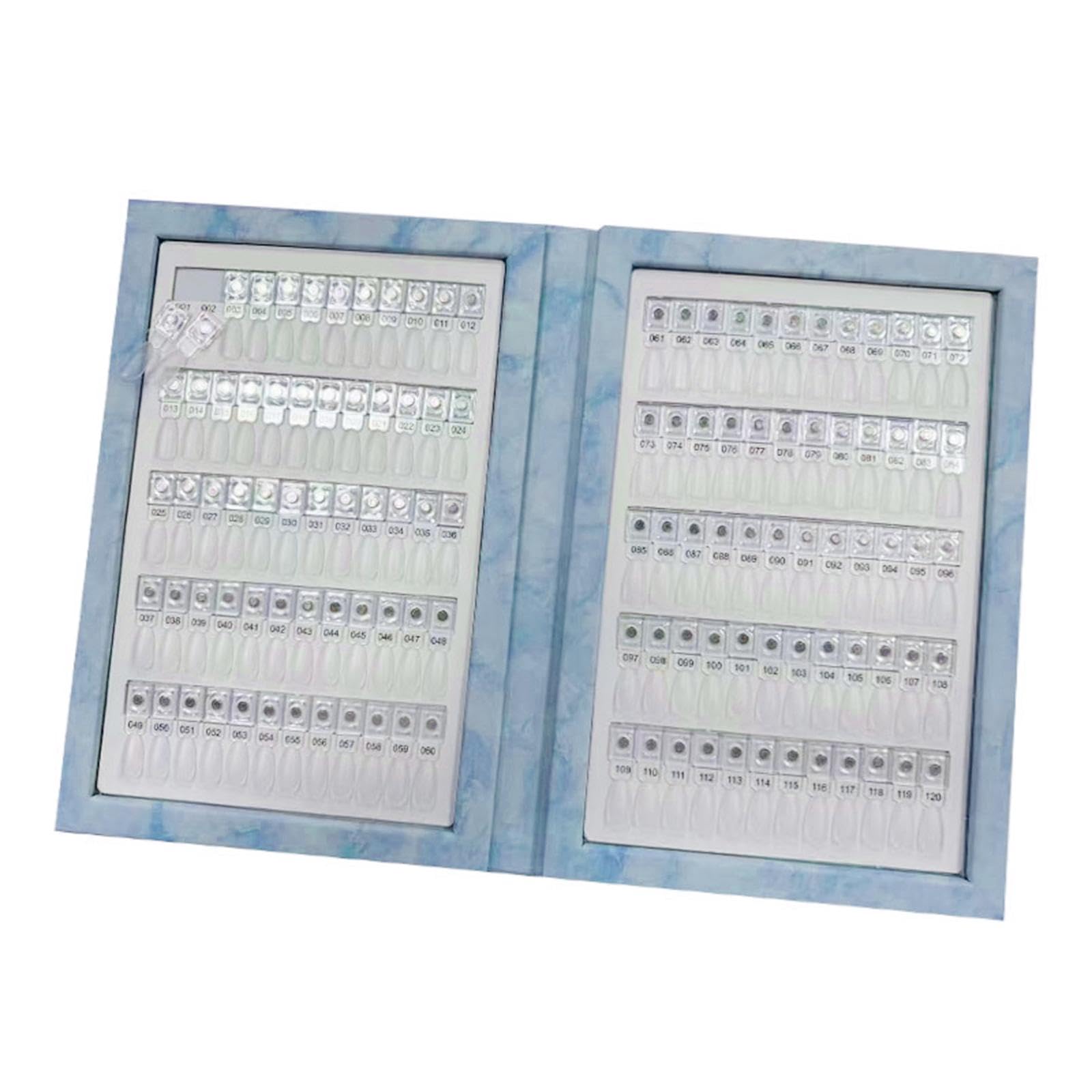 Nagelfarben Display Buch mit Farbmuster Buch Nagellack Präsentationsbuch Nagelspitzen Musterbuch PU Schaumstoff Leicht zu Nutzen für Sammler Studios G, Blau