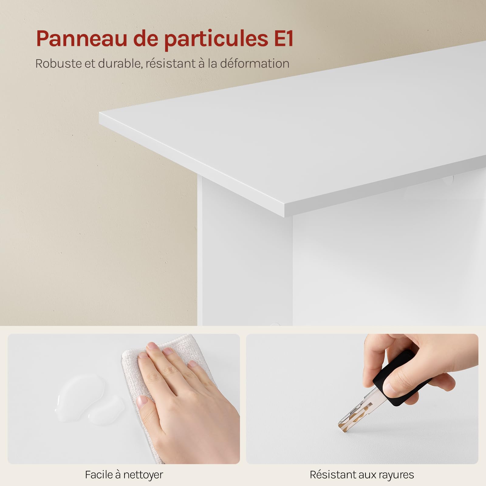 WOLTU Bureau d'angle, Table 'Ordinateur avec Station de Charge