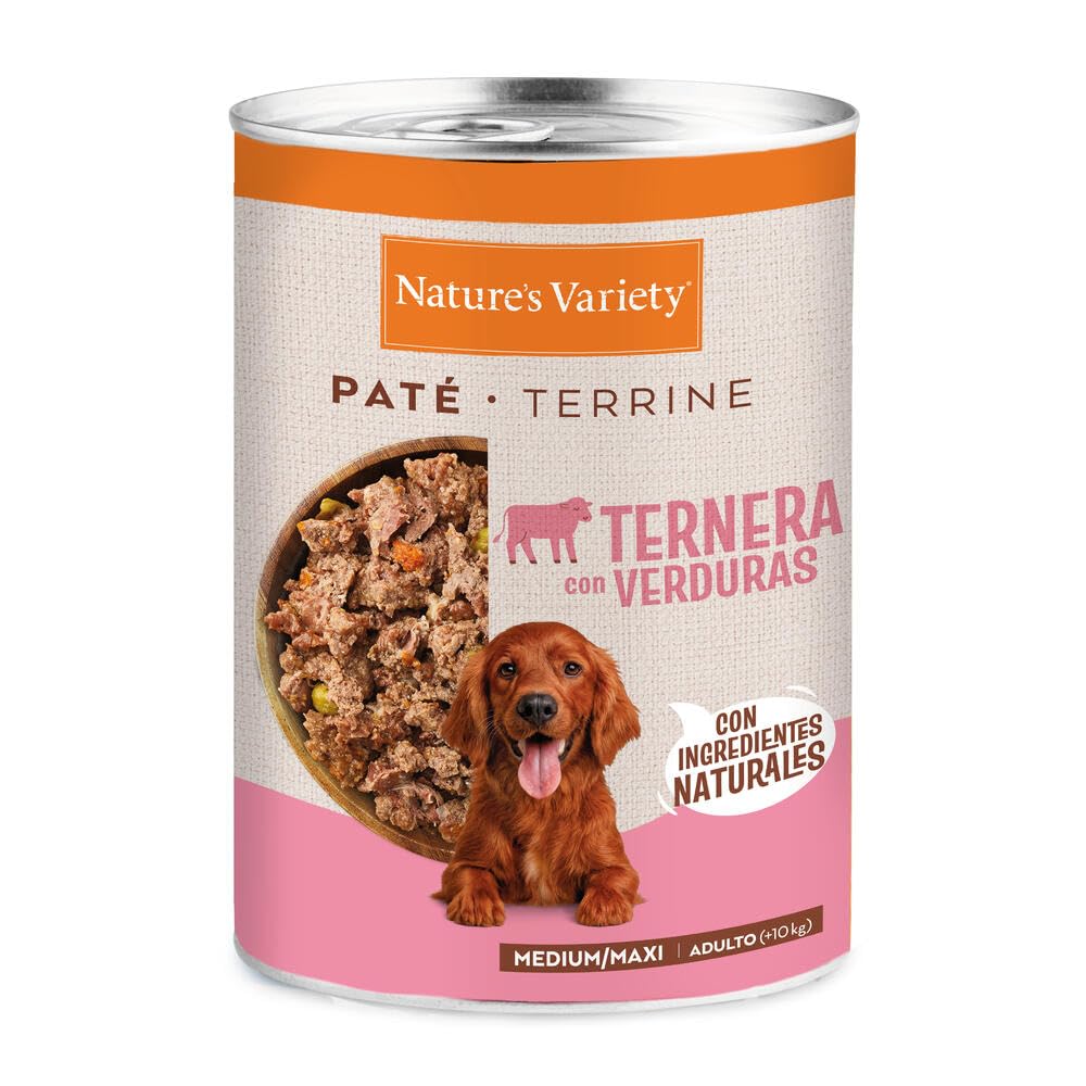 Nature's Variety - Paté para Perros Adultos Medianos y Grandes con Ternera 12 x 400g