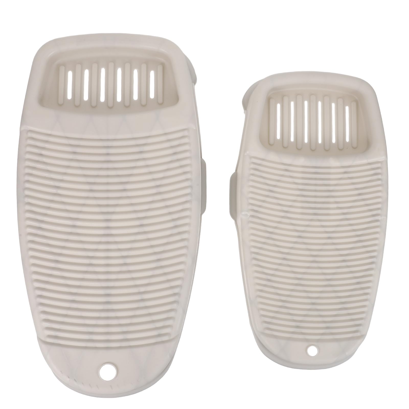2 Stück Waschbrett aus Kunststoff in Grau, Robustes Wäschebrett | Ergonomische Form, Angenehmer Griff, Platzsparend Verstaubar, für Reise und Küchenspüle