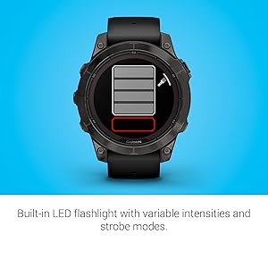 Garmin fnix 7 Pro Sapphire Solar, Multisport GPS Smartwatch, Built-in Flashlight, Solar Charging Capability, Black