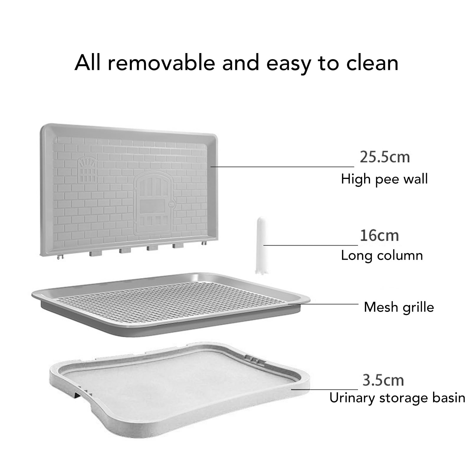 Inodoro de Entrenamiento para IR Al Baño, 51x38x3.5 Cm, Soporte para Almohadilla para Orinar para Cachorros, Bandeja de Entrenamiento para IR Al Baño para Perros en Interiores y