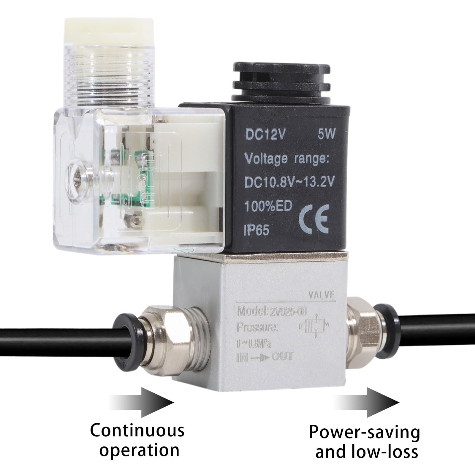 benikmake 1/10.2 cm NPT DC12V Elektrisches Magnetventil 2-Wege 2 Positionen Pneumatik 1/4 Zoll IP65 Wasserdicht 12V Elektrisches Luftventil 2V025-08 für Hydraulik-Automobil-Holzwerkstatt