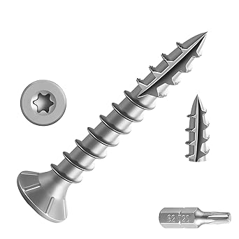 Wensilon #8 * 1" 304 Stainless Steel Deck Screws, 317pcs 1 lbs.Exterior Wood Screws, Rust Resistant Epoxy Coated, Bronze, T20 Star Bit