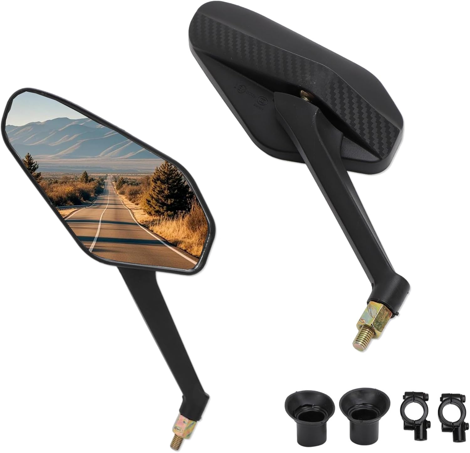 2pcs Bike Mirror Handlebar Mount, Scratch Resistant Glass Lens, 360 Degree Ajustable Safe Rearview Mirror for Mountain City Road Bikes Electric Bikes Scooter