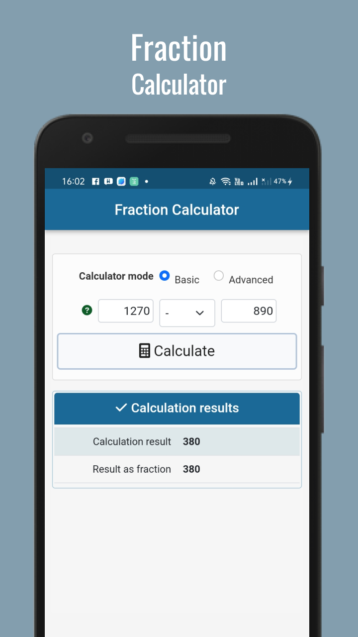 Fraction Calculator - App on Amazon Appstore