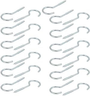 New Lon0167 27mm Opening Width 120mm Length Zinc Plated Self-Tapping Cup Screw Hook 25pcs(27mm Ã–ffnungsbreite 120mm LÃ¤nge Verzinkter selbstschneidender Cup-Schraubhaken 25St