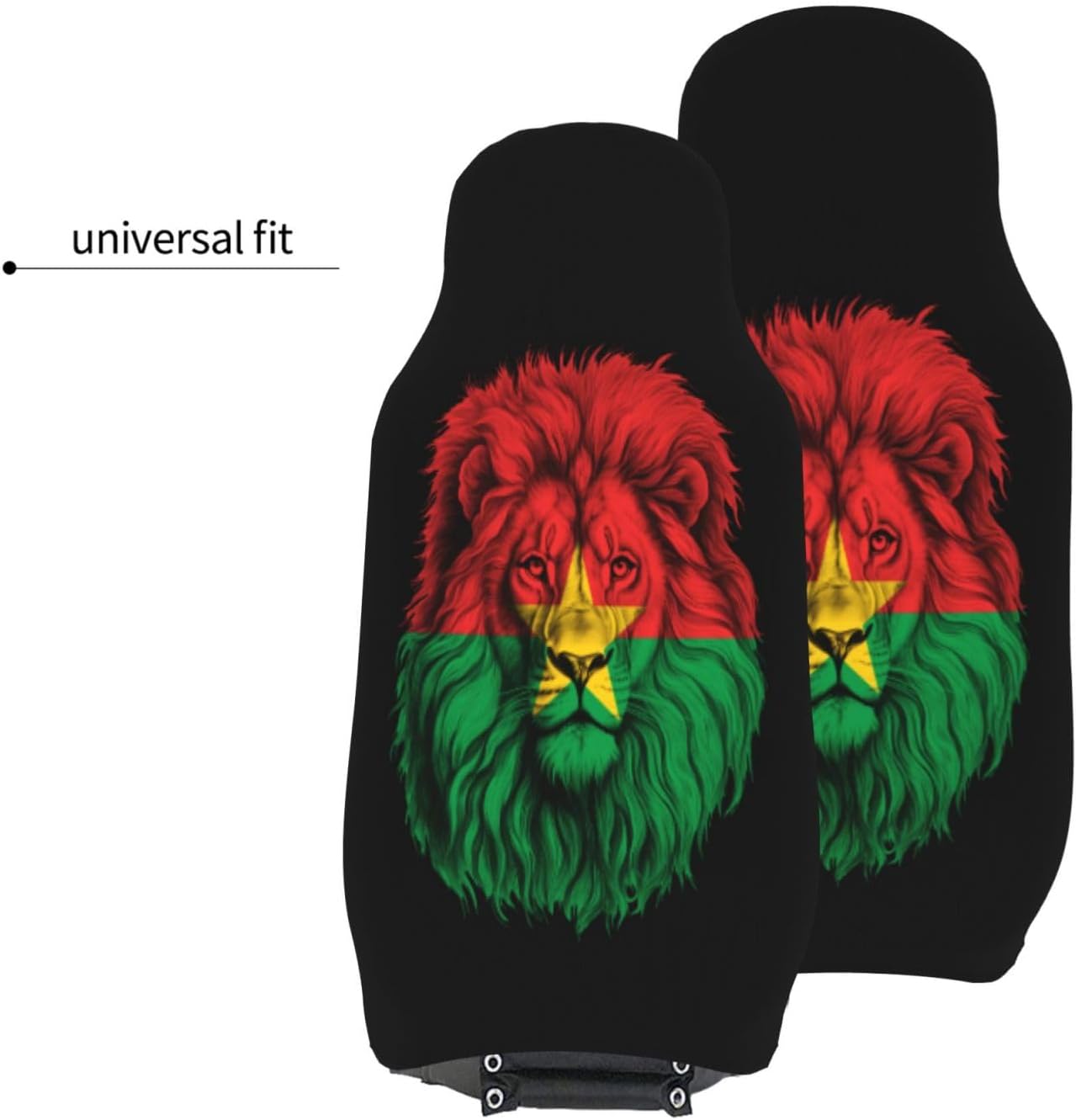 Burkina Faso People of Burkina Faso Lion Flag Car Seat Cover (Set of 2) Car Front Seat Cover Washable Breathable Vehicle Cushion Protector for Sedan Truck Automotive, SUV, Van