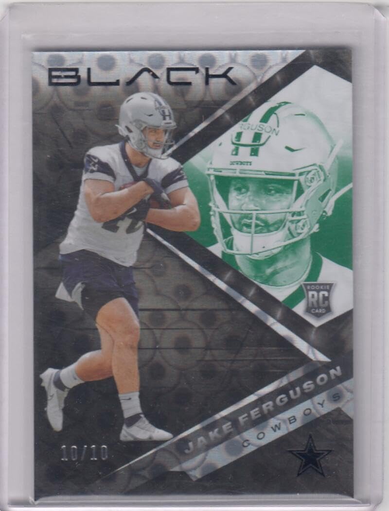 Football Trading Card 2022 Panini Black Emerald #181 Jake Ferguson EX++ Excellent++ RC Rookie 10/10 Cowboys