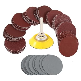 100pcs 2 Inch Sanding Discs Pad 80-3000 Grit Sandpapers with 1/4" Drill Attachment Hook and Loop Backing Pad for Angle Grinder Rotary Tools