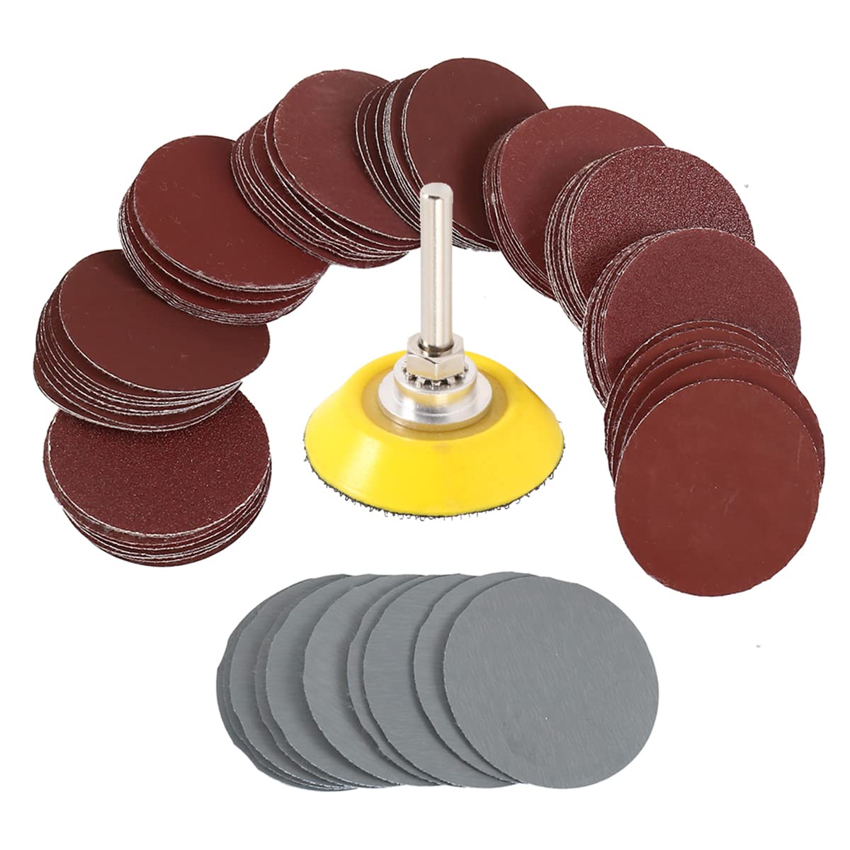 100 Pcs Sanding Disc 50 mm Hook and Loop Grit 80 100 180 240 600 800 1000 1200 2000 3000 Sanding Pad 2 inch Drill Sanding Attachment for Angle Grinder Rotary Tools