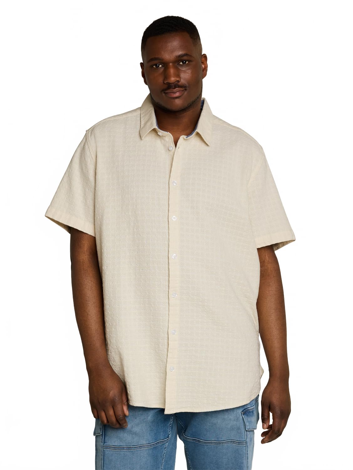 Tom Tailor Herren 1053299 Plus Size - Kurzarmhemd aus Baumwolle