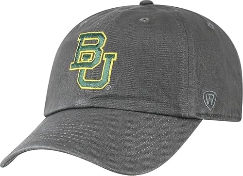 Collegiate Charcoal Team Logo Adjustable Hats (US, Alpha, One Size, Baylor)