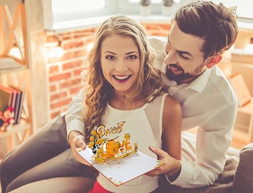 Miniatura 5 de FLYAB Tarjeta desplegable para el día de San Valentín para ella, él, dulce amor, tarjeta de San Valentín, tarjeta romántica de aniversario