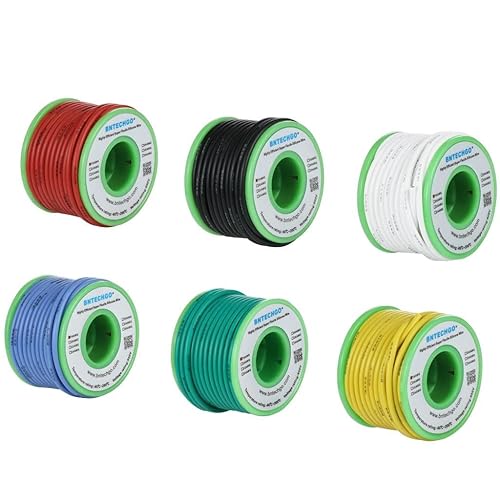 Vista 69 de BNTECHGO Kit de alambre de silicona de calibre 26, 7 colores cada uno de 25 pies, alambre de cobre estañado trenzado flexible de 26 AWG