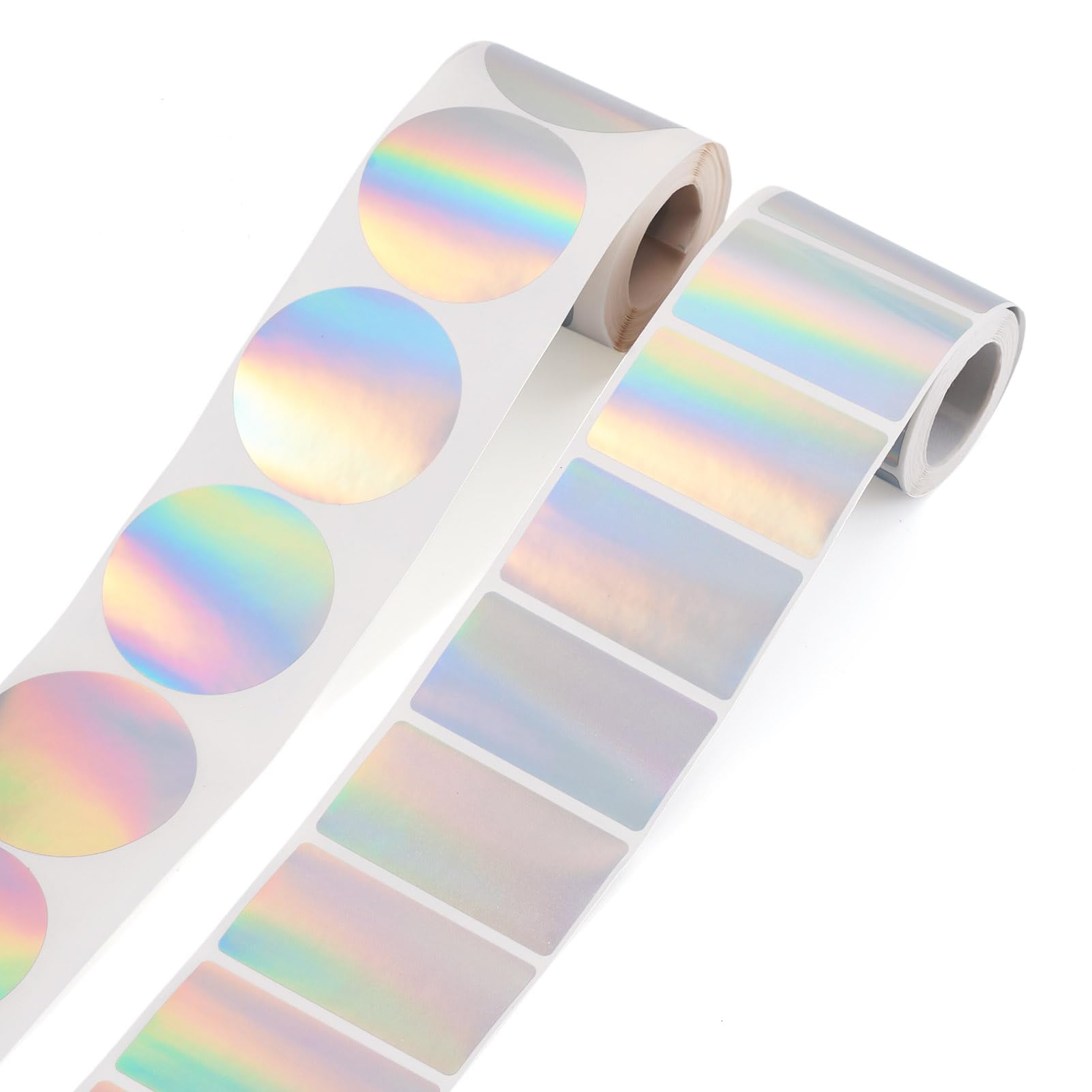 400Pcs Circle Thermal Sticker Labels Holographic Printable Circle Label Multi-Purpose Self-Adhesive Round Direct Thermal Labels for Business Logo Design QR Code Name Tag