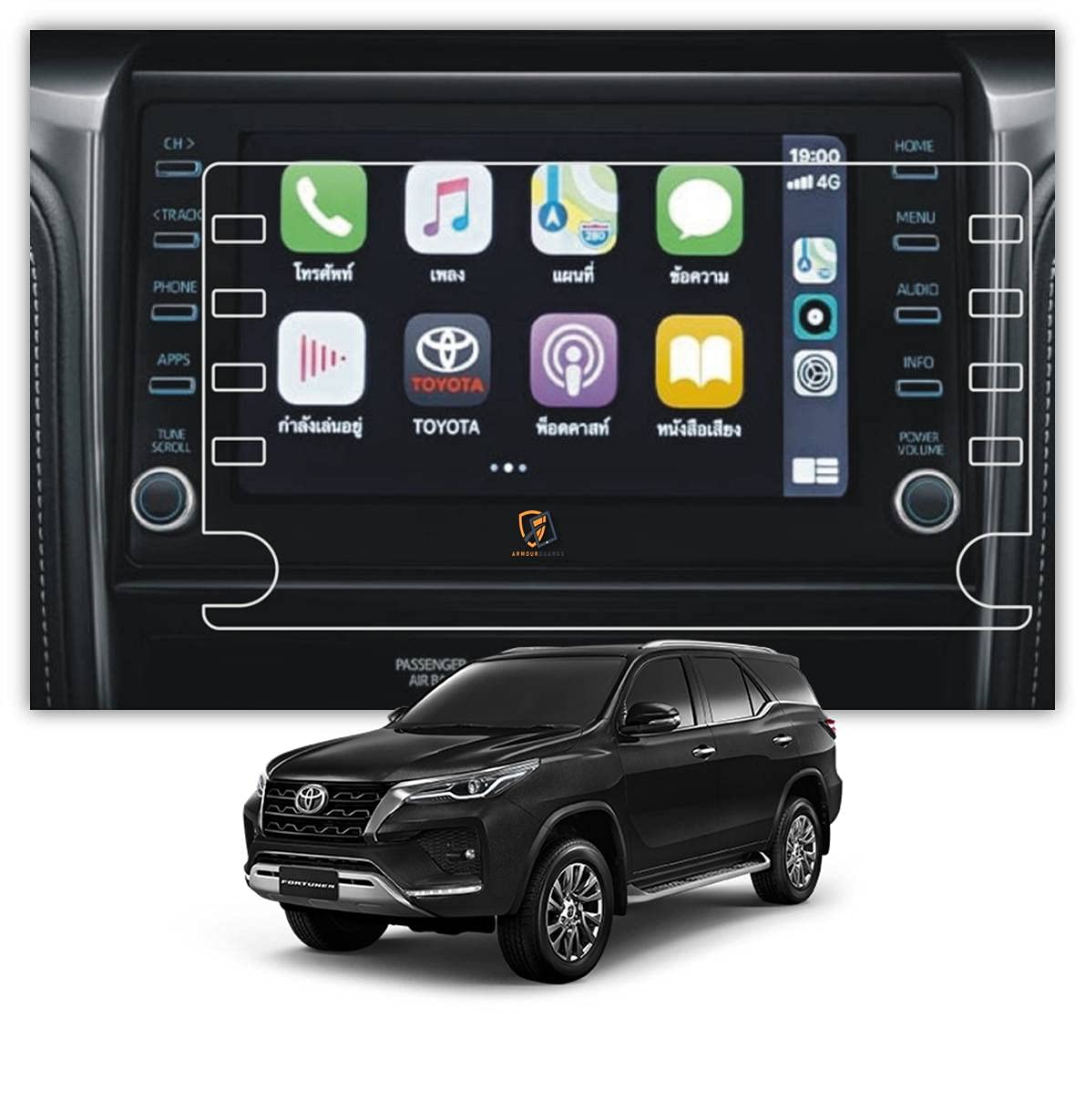 9H Unbreakable Screen Protector (MATTE FINISH) Compatible With TOYOTA FORTUNER 4X4 Diesel FACELIFT (2021) CAR Touch Screen Infotainment System (8 Inch)-image-40