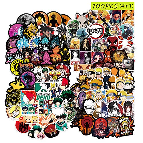 Fighting Anime Stickers [100PCS]. Random Anime Sticker Pack Gifts for Laptop Water Bottle Skateboard Graffiti Stickers, Cool Animals Monsters Decals, Best Gift for Kids Children