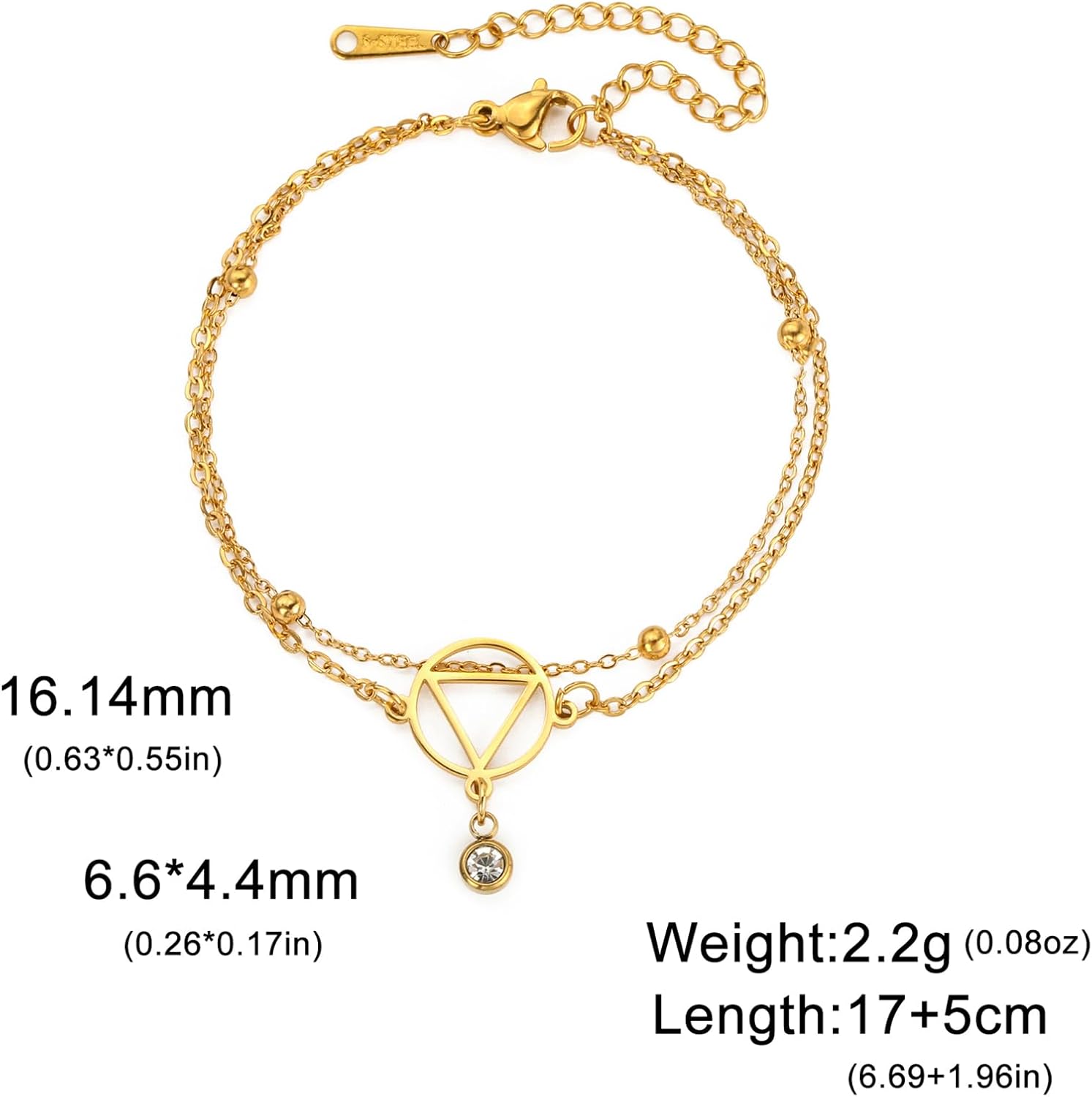 EUEAVAN Alcoholics Anonymous AA Bracelet Circle Triangle Healing Charm Sober Recovery Jewelry New Beginnings Sobriety Gift for Women - Image 6