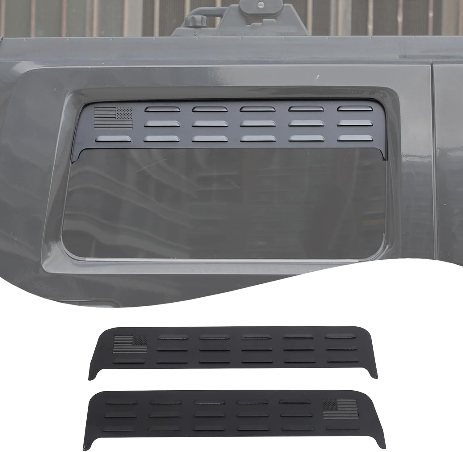 Car Rear Side Window Louvers Exterior Accessories Compatible with Hummer H2 2003-2009 ， Air Vent Scoop Shades Cover，Window Vents Screens Protector Cover (Black A)