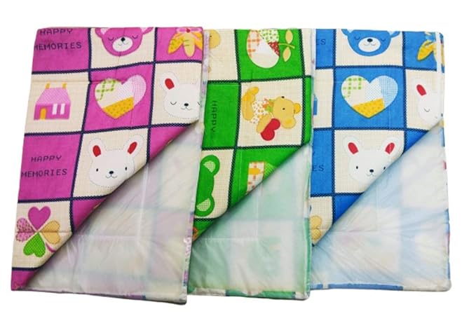 Dazzlia Baby Diaper Changing mat/Bed Protector/Godadi Multi Color Pack of 3