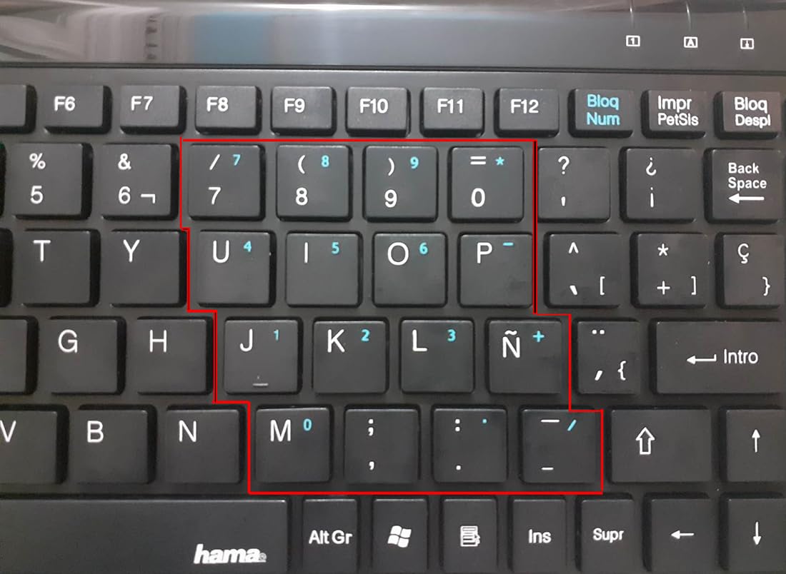 DOKI Hama Mini-Tastatur | 88 Tasten, Flache Tasten | Mit Neigungseinstellung | USB-A, Plug & Play