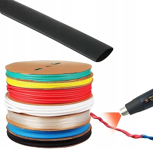 Heat Shrink Hose 16mm 2:1 - Black, 1m, Self-Extinguishing, Waterproof, Flexible | -30~125°C, 1000V | Electrical Cable Insulation | Heat Shrink Sheath