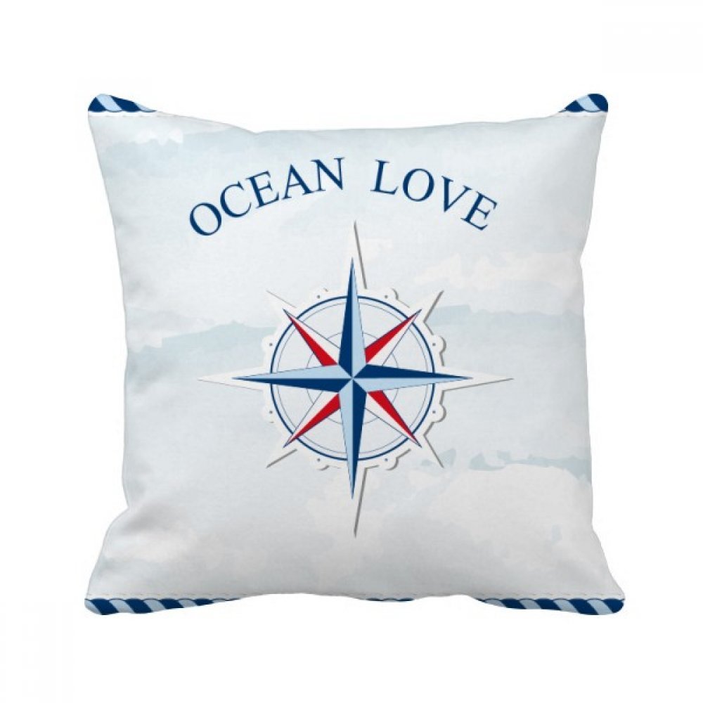 Oreiller motif voile carrée et boussole multicolore, le cadeau idéal pour amoureux de la mer