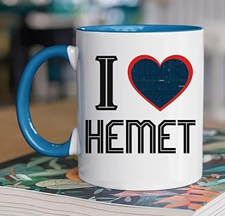 Coffee Cup Gift Hemet California State Map Coffee Cup with Any City State I Love Hemet CA Gift for Moving Long Distance Hometown Pride Keepsake Present Accent Mug Blue 11oz