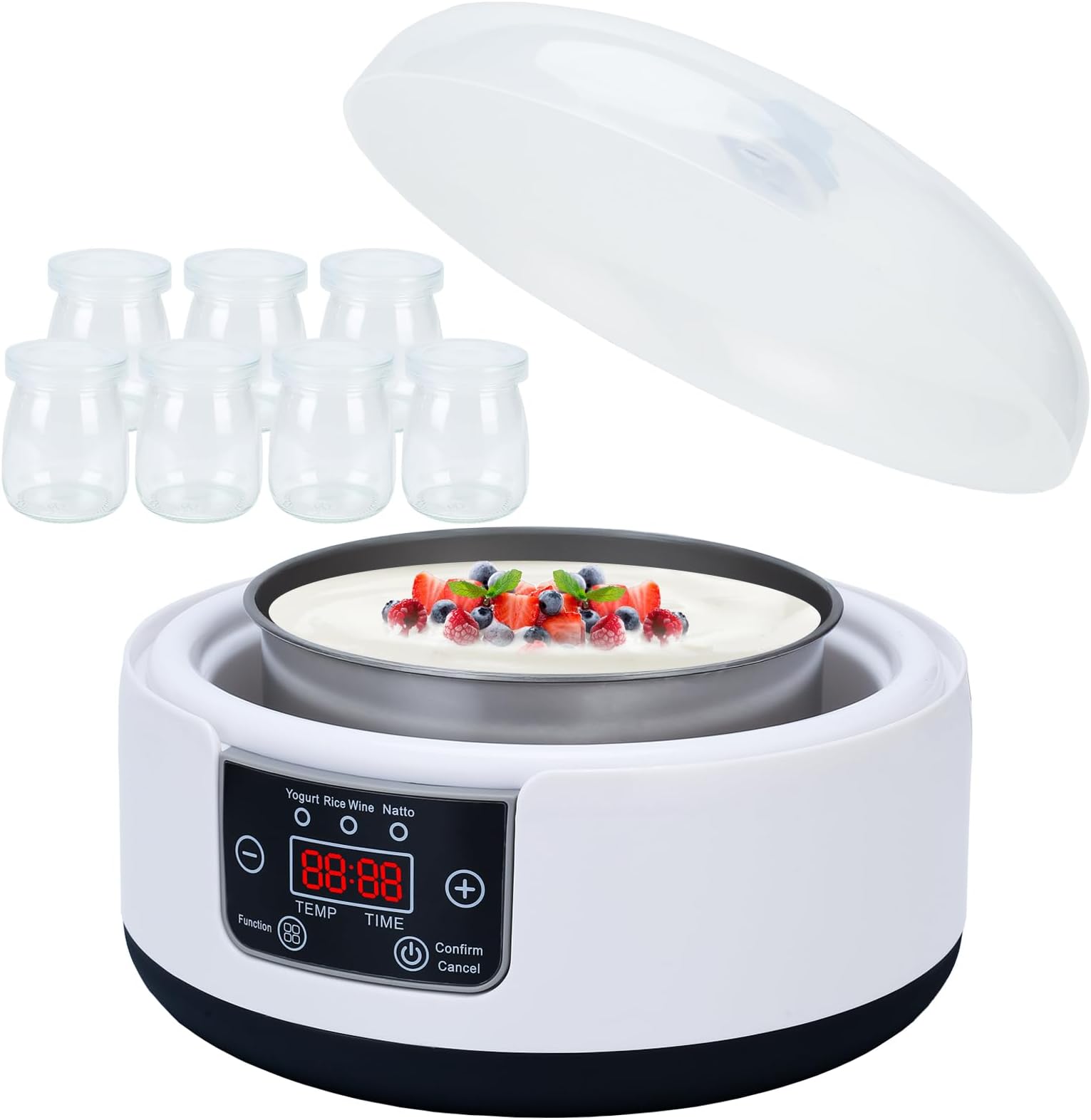 Yogurt Maker Machine 36 Hour, Probiotic Yogurt Maker with Temperature Control and 36 Hour Timer, 1.2L Yogurt Machine with LCD Display, Multi-Function Yogurt Machine for Home Use