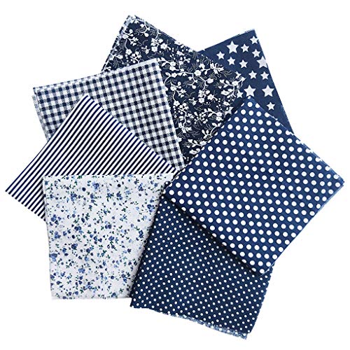 PRENKIN Tela de algodón Tela 7pcs Flor del algodón del Punto de la Estrella de Bricolaje algodón Tela Que acolcha Paquete de Remiendo Crafts Tela