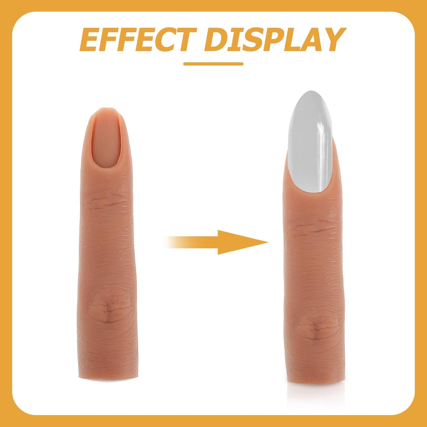 Silicone Nail Practice Fingers Joints Bendable Flexible Fake Finger for Acrylic Nail Art Training Manicure Practice Tool for Salon and Home Use
