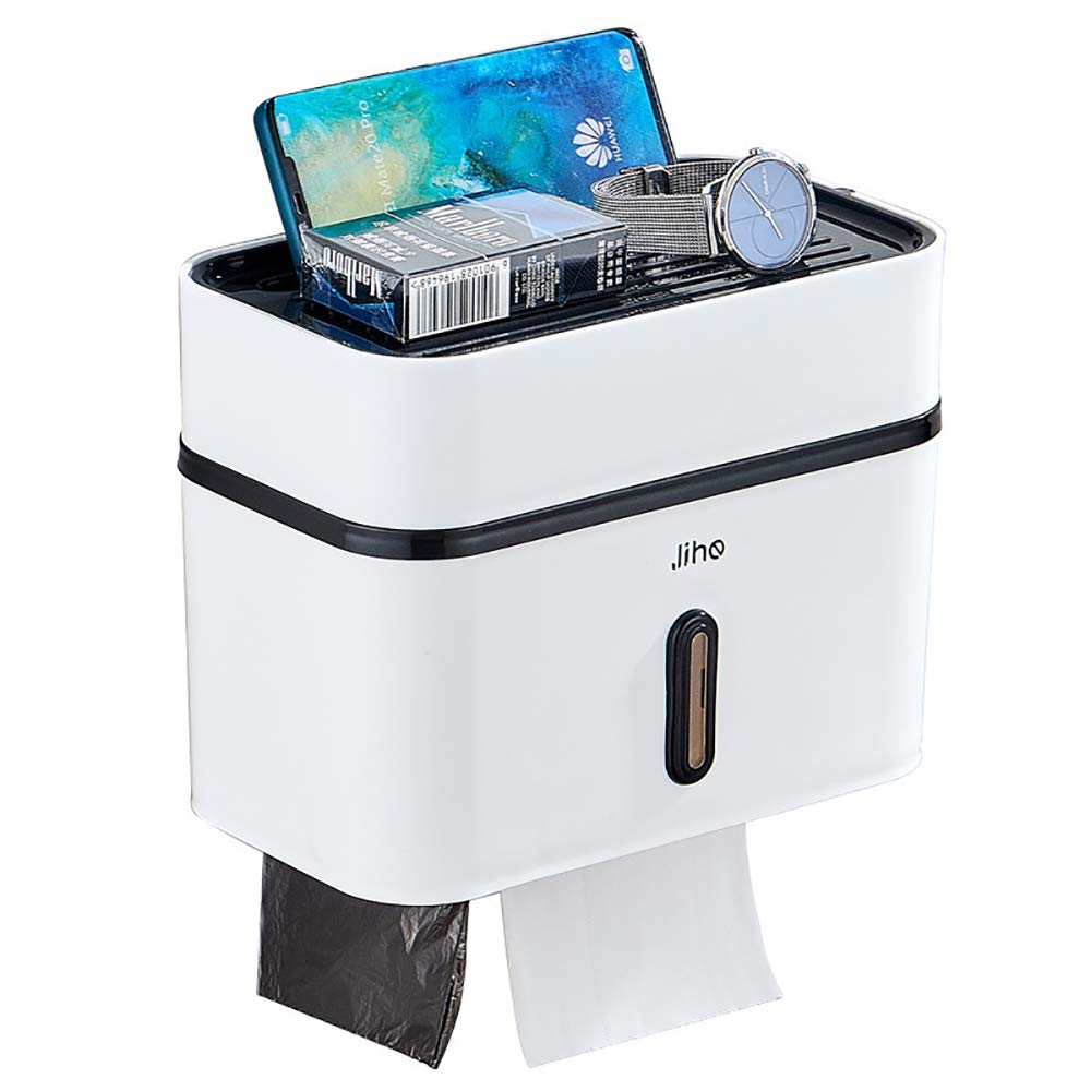 EOYEAToilet Paper Holder Wall Mount Under Cabinet Kitchen Hanging Toilet Paper Holder Gifts For Women & Men (B)