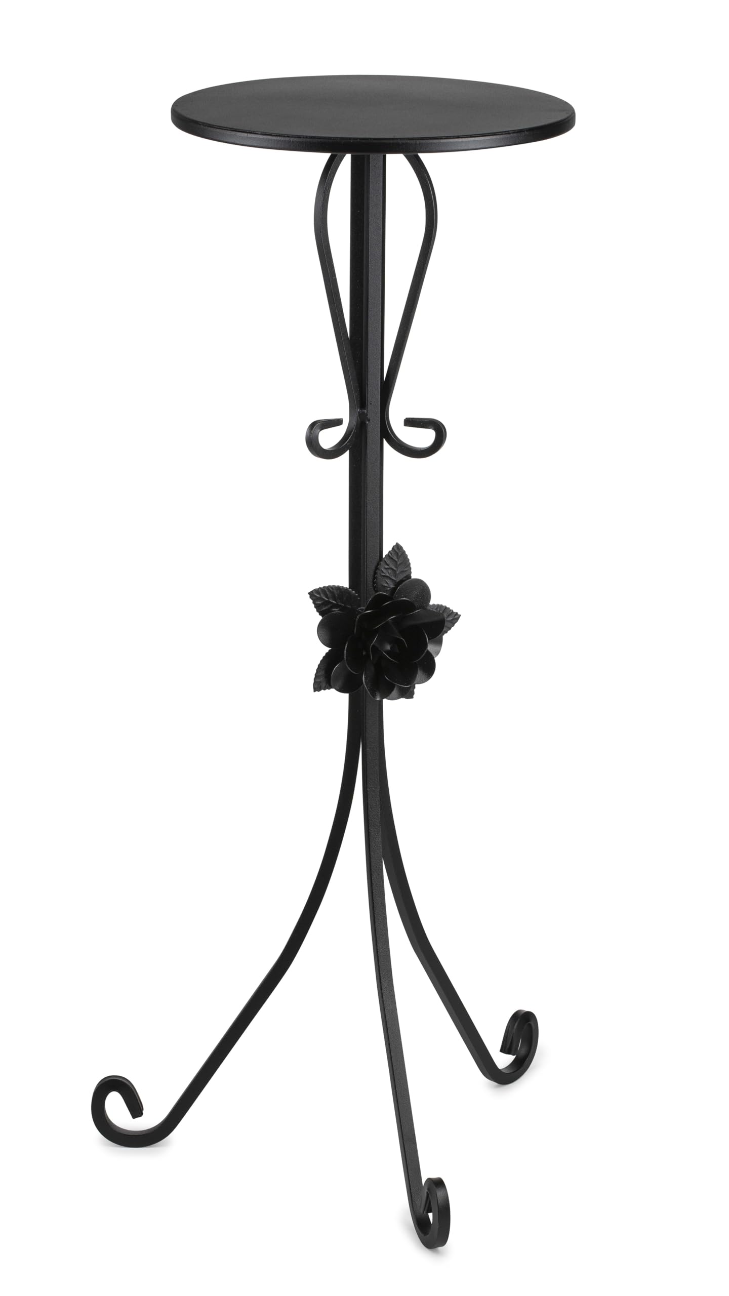 Portavaso rotondo in metallo, altezza 75 cm, realizzato a mano, in metallo, con elementi decorativi, supporto per fiori per il soggiorno e la camera da letto
