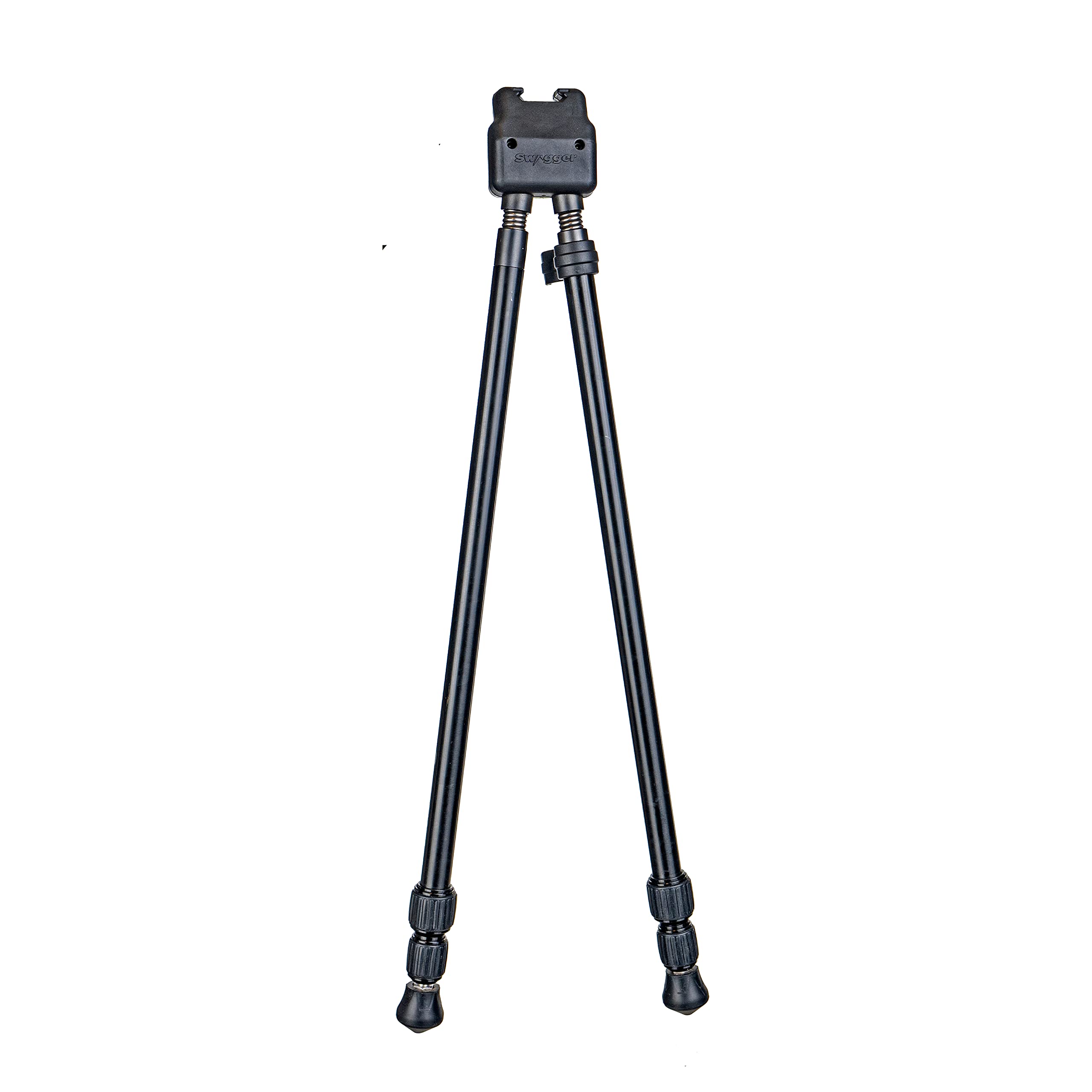 SWAGGERQD42 Quick Detach Hybrid Bipod/Shooting Stick, Compact Hunting Bipod 14" to 42" Range for Rifle, Crossbow, Shotgun, Shoot from Seated Positions, Ground Blinds, or Tree Stands