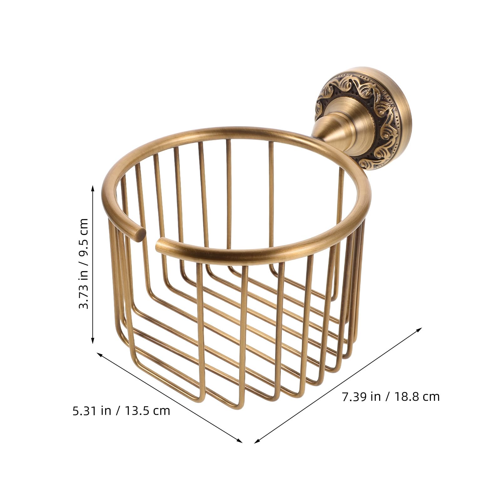 FOMIYES Portarotolo Carta Igienica in Ottone Antico da Parete, Distributore Fazzoletti Multifunzione Cestino Porta Fazzoletti, Accessorio Bagno Rustico per Organizzazione Bagno