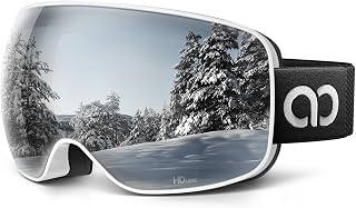 Lamicall Ski Goggles: 3X Anti-Fog, 100% UV400 Protection, OTG Compatible for Skiing, Snowboarding, Snowmobiling Men Women