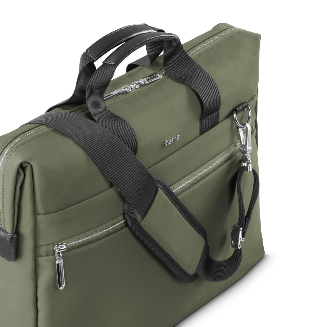Hama | Maletín para portátil 13,3 pulgadas (funda protectora ordenador resistente acolchada compartimento tablet 12,9 bolso portátil 14,1 pulgadas bandolera ajustable ligera trabajo 10 litros) verde