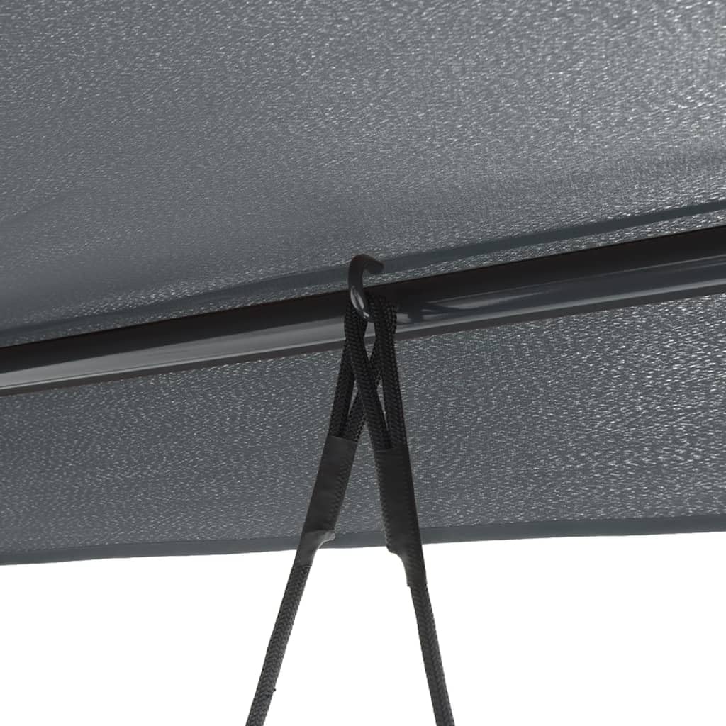 vidaXL Banco Columpio de jardín con toldo Acero Arena Gris Oscuro