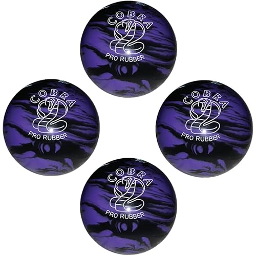 BuyBocceBalls - EPCO Candlepin Bowling Balls - Cobra Pro Rubber - Lavender & Black (4 1/2 inch- 2lbs. 7oz.) - 4 Balls - Made in USA