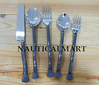 Nautical~Mart Silverware Cutlery Set Stainless Steel 5 Piece Flatware Set Includ - Compare price