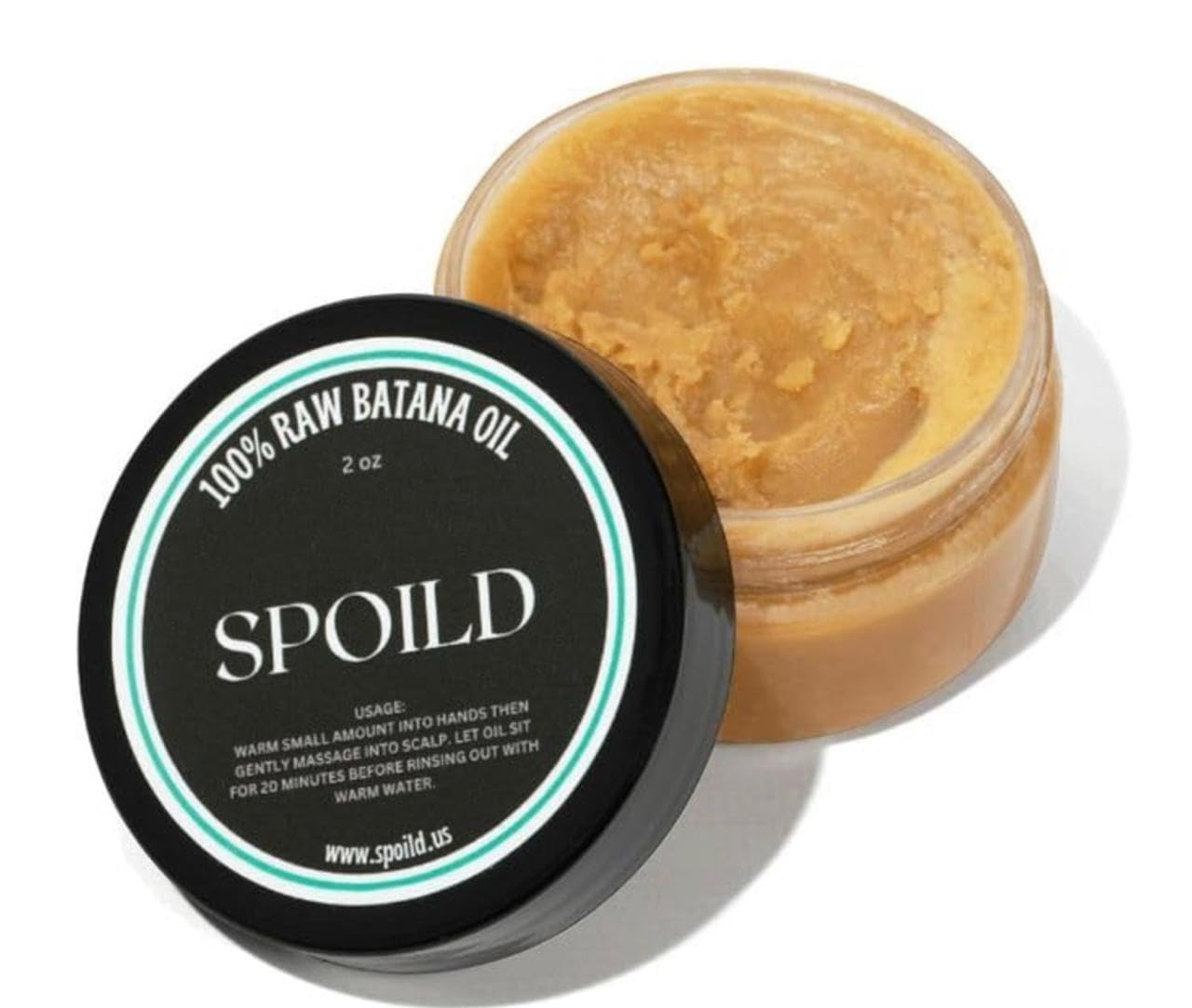 SPOILD Raw Batana Oil for Hair Growth - Sourced from Honduras - Dr. Sebi Approved - 100% Organic and Unrefined - For Thicker, Stronger Hair - 2oz.