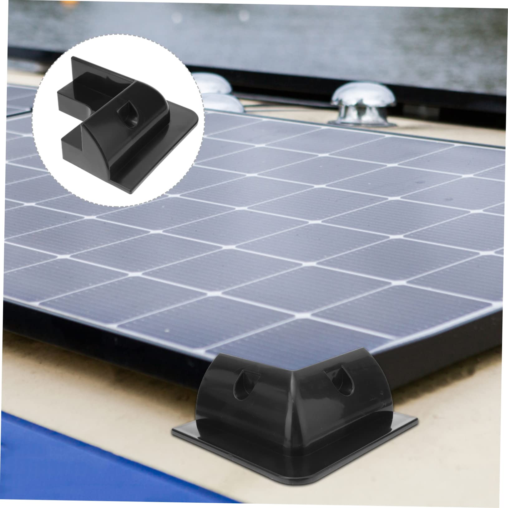Levemolo 4 piezas Soporte Solar para Paneles Kit de Abrazaderas de Montaje para Autocaravanas y de Plástico Duradero para Instalación Techo y Vehículos
