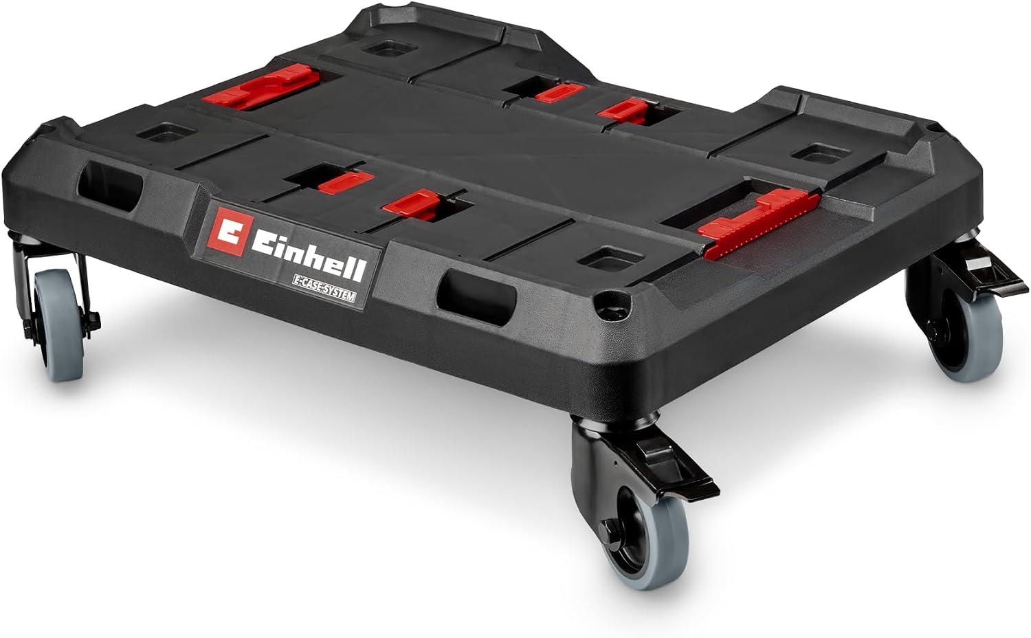Original Einhell E-Case Roller Board, Max. 120 kg, Lockable Swivel castors | combinable with Einhell E-Case System, for Transporting Boxes and crates, with Fastening Points for Lashing Straps