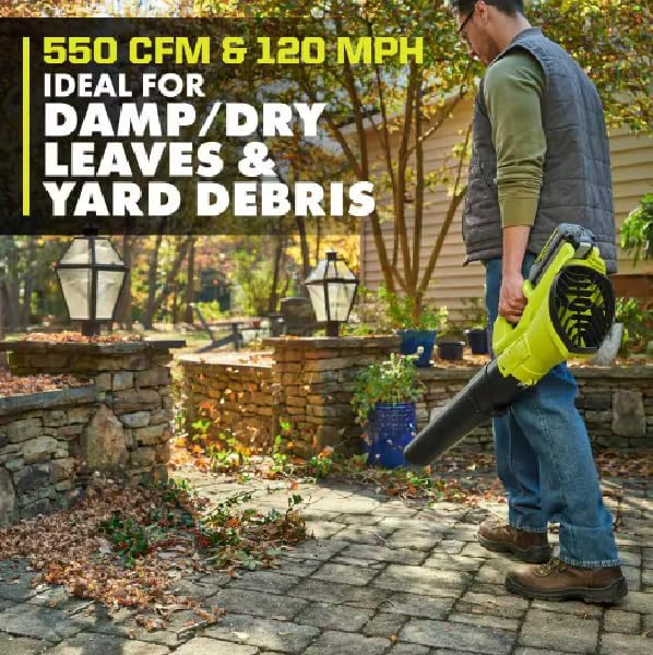 40V Cordless Leaf Blower, 120 MPH 550 CFM High Power, Includes 4.0Ah Battery & Charger
